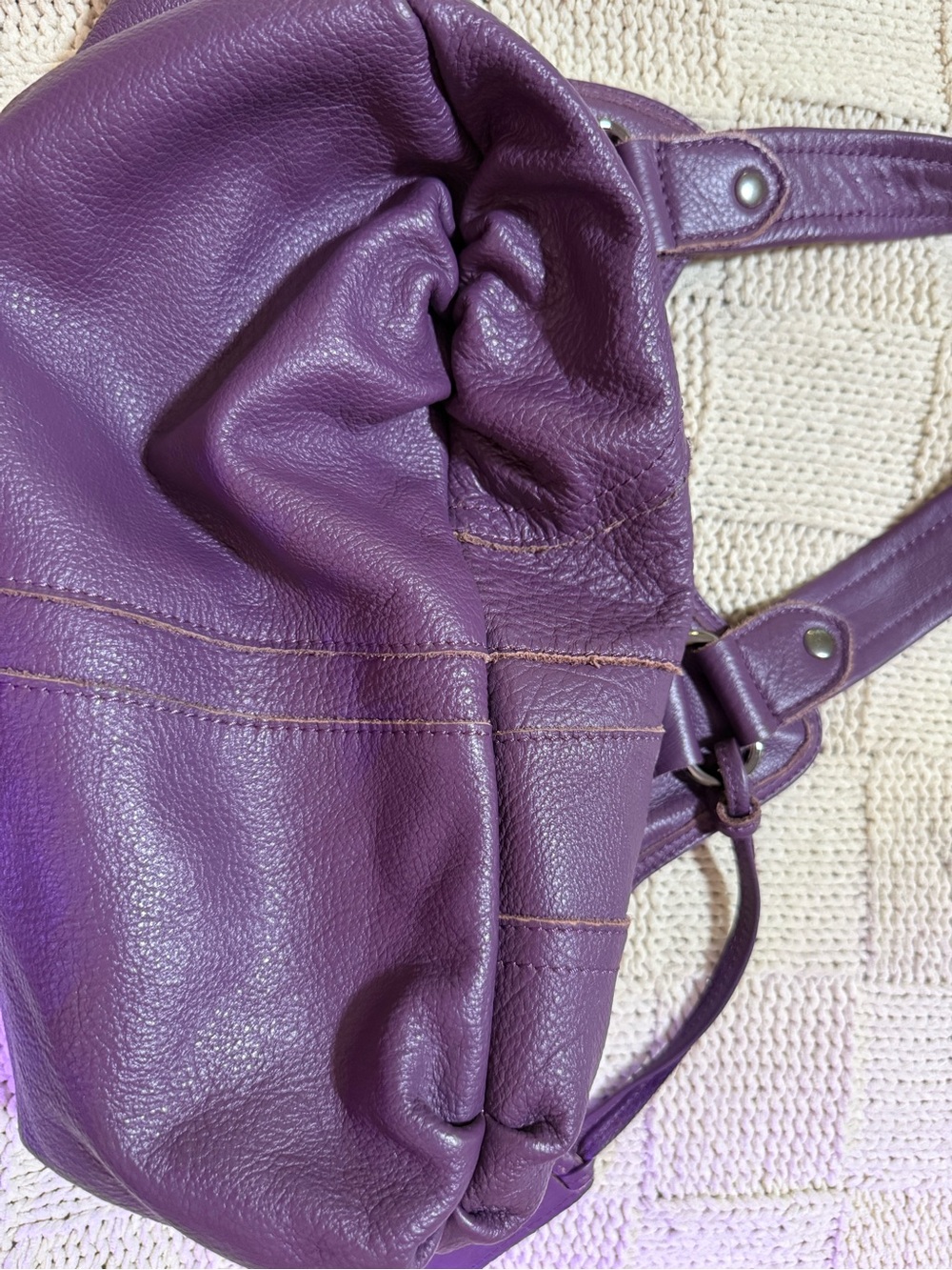 Joe’s Purple Leather Tote Bag - Picture 8 of 10